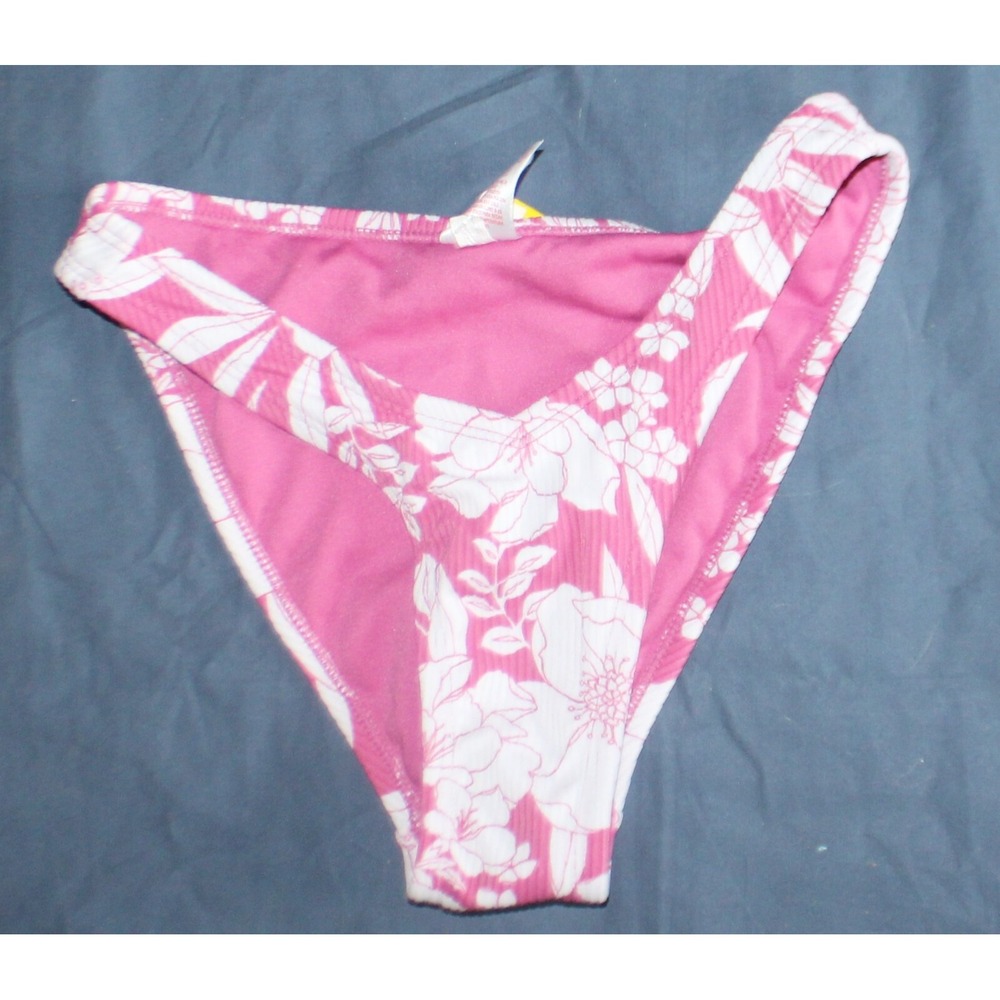 Women's Size XS (00) Xhilaration Ruffle High Leg Scoop Waist Bikini Bottom NEW!